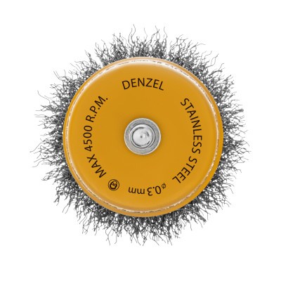 Щетка для дрели, 65 мм, Чашка, со шпилькой , нержавеющая витая проволока Denzel по ценам производителя в Санкт-Петербурге с доставкой по всей России