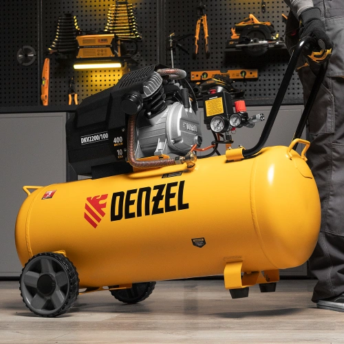 Компрессор воздушный DKV2200/100, Х-PRO 2.2 кВт, 400 л/мин, 100л Denzel по ценам производителя в Санкт-Петербурге с доставкой по всей России
