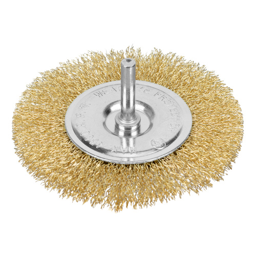 Щетка для дрели 100 мм, плоская со шпилькой, латунированная витая проволока Matrix по ценам производителя в Санкт-Петербурге с доставкой по всей России