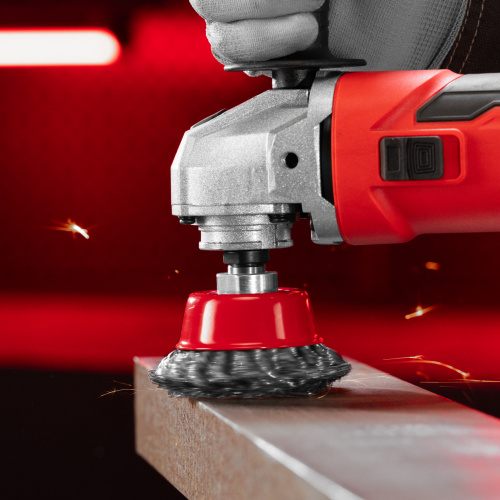 Щетка для УШМ, 75 мм, М14, "чашка", крученая проволока 0.5 мм Matrix по ценам производителя в Санкт-Петербурге с доставкой по всей России