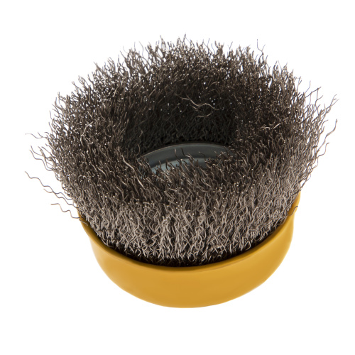 Щетка для УШМ, 75 мм, "Чашка", витая нержавеющая проволока 0.3 мм, М14 Denzel по ценам производителя в Санкт-Петербурге с доставкой по всей России