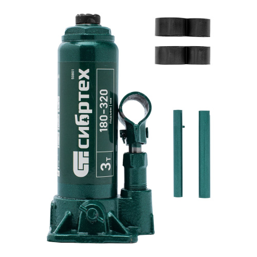 Домкрат гидравлический бутылочный, 3 т, 180-320 мм Сибртех по ценам производителя в Санкт-Петербурге с доставкой по всей России