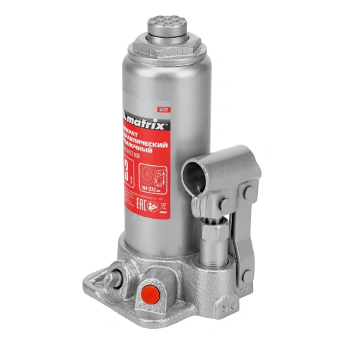 Домкрат гидравлический бутылочный, 3 т, высота подъема 194-372 мм, в пластиковый кейсе Matrix по ценам производителя в Санкт-Петербурге с доставкой по всей России