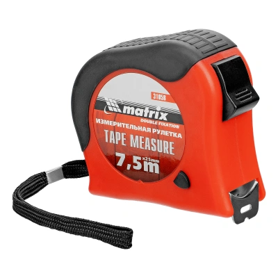 Рулетка Double fixation,7,5 м х 25 мм,обрезиненный корпус,двойная плавная фиксация Matrix по ценам производителя в Санкт-Петербурге с доставкой по всей России