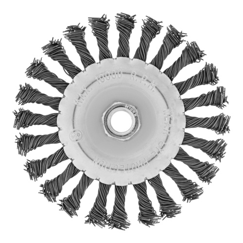 Щетка для УШМ 125 мм, М14, плоская, крученая проволока 0.8 мм Matrix по ценам производителя в Санкт-Петербурге с доставкой по всей России