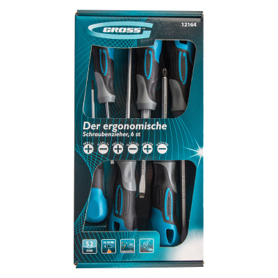 Набор отверток 6 шт, S2, трехкомпонентная рукоятка Gross купить в Москве с доставкой по всей России | ProtosMarket.ru