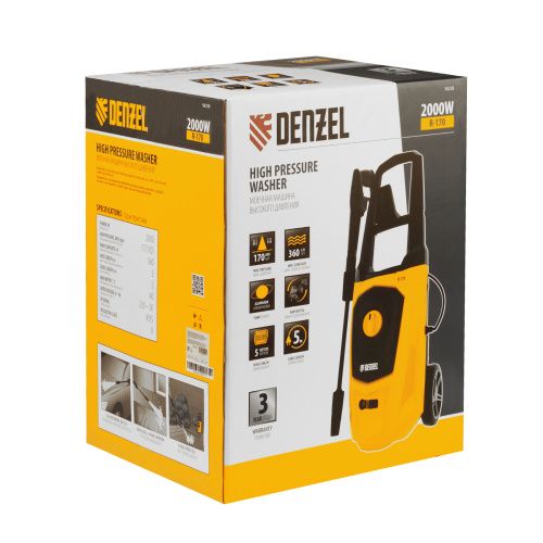 Моечная машина высокого давления R-170, 2000 Вт, 170 бар, 360 л/ч, колесная Denzel купить в Москве с доставкой по всей России | ProtosMarket.ru
