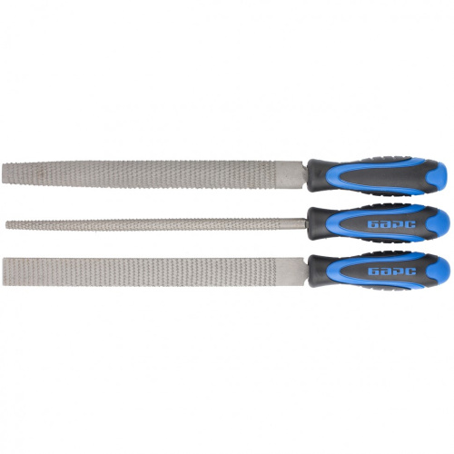 Набор напильников 200 мм, 3 шт, двухкомпонентная рукоятка Барс купить в Москве с доставкой по всей России | ProtosMarket.ru