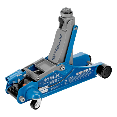 Домкрат гидравлический подкатной, поворотная рукоятка, 2 т, Low Profile, 100-350 мм Stels по ценам производителя в Санкт-Петербурге с доставкой по всей России
