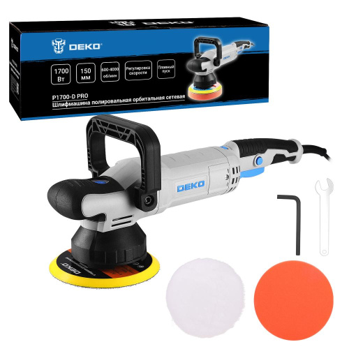 Шлифмашина полировальная орбитальная сетевая DEKO P1700-D PRO, 150мм, 1700 Вт купить в Москве с доставкой по всей России | ProtosMarket.ru