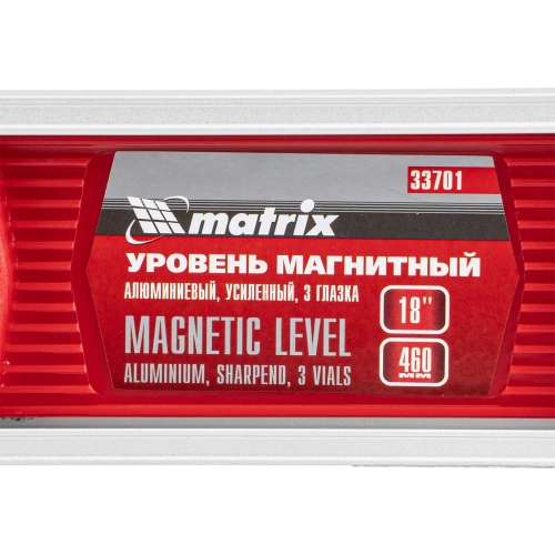 Уровень магнитный, 460 мм, 3 глазка Matrix по ценам производителя в Санкт-Петербурге с доставкой по всей России