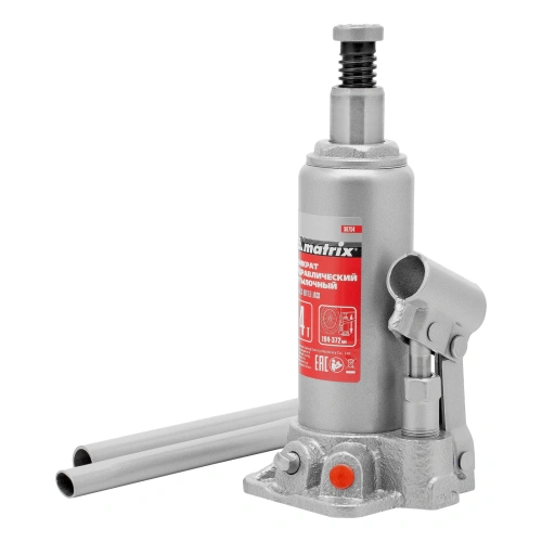 Домкрат гидравлический бутылочный, 4 т, высота подъема 194-372 мм, в пластиковый кейсе Matrix по ценам производителя в Санкт-Петербурге с доставкой по всей России