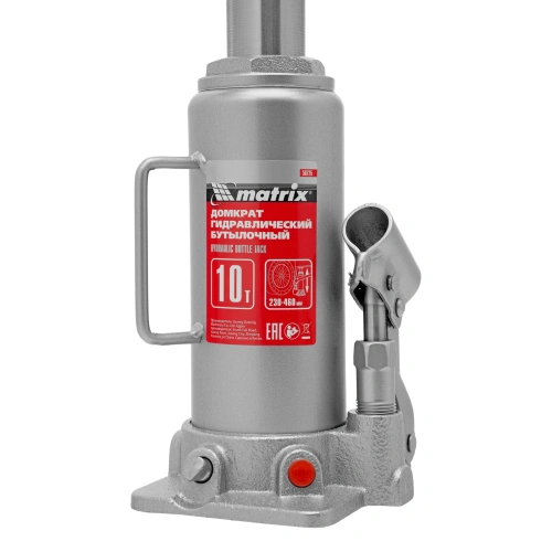 Домкрат гидравлический бутылочный, 10 т, высота подъема 230-460 мм Matrix по ценам производителя в Санкт-Петербурге с доставкой по всей России
