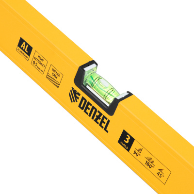 Уровень алюминиевый, магнит, фрезерованный, 3 глазка (1 зеркал.) 0,5 мм/м, 1000 мм Denzel купить в Москве с доставкой по всей России | ProtosMarket.ru