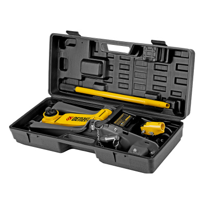 Домкрат гидравлический подкатной с фиксатором, 2,5 т,  85-385 мм, в пласт. кейсе Denzel по ценам производителя в Санкт-Петербурге с доставкой по всей России