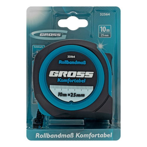 Рулетка Komfortabel 10 м х 25 мм,обрезиненный корпус Gross купить в Москве с доставкой по всей России | ProtosMarket.ru