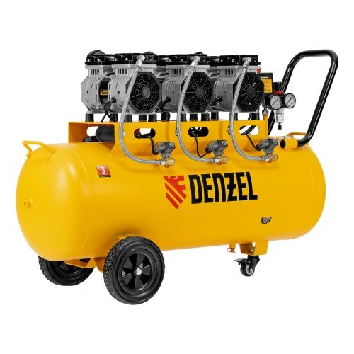 Компрессор безмасляный, малошумный DLS 1800/100,1800 Вт, 3x600, 100 л, 345 л/мин Denzel по ценам производителя в Санкт-Петербурге с доставкой по всей России