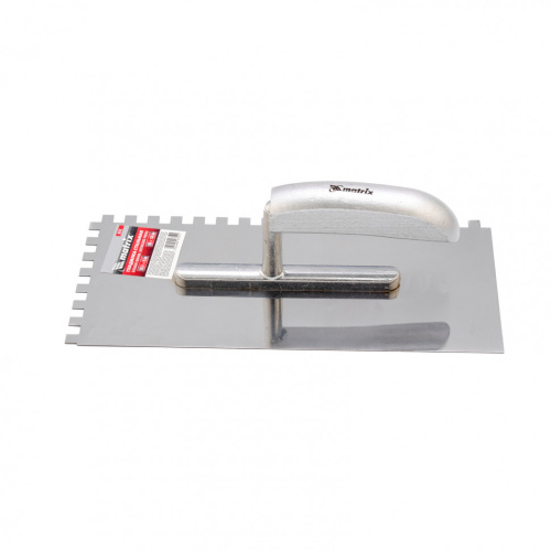 Гладилка из нержавеющей стали, 280 x 130 мм, деревянная ручка, зуб 8 x 8 мм Matrix по ценам производителя в Санкт-Петербурге с доставкой по всей России