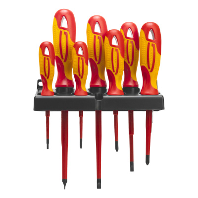 Набор отверток диэлектрических до 1000 В, 8 шт, тестер, CrMo, двухкомпонентные рукоятки Gross купить в Москве с доставкой по всей России | ProtosMarket.ru