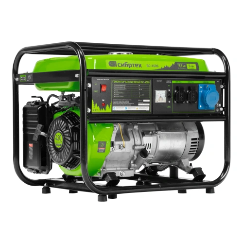 Генератор бензиновый БС-6500, 5.5 кВт, 230В, четырехтактный, 25 л, ручной стартер Сибртех по ценам производителя в Санкт-Петербурге с доставкой по всей России