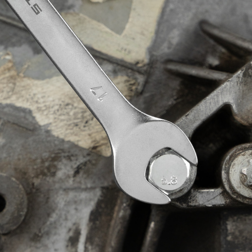 Ключ комбинированный, 17 мм, CrV, матовый хром Stels по ценам производителя в Санкт-Петербурге с доставкой по всей России