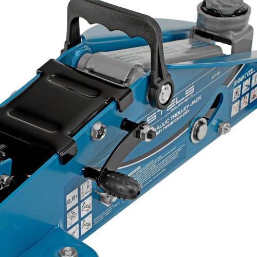 Домкрат гидравлический подкатной с фиксатором, 2.5 т, Safety Pin, 140-385 мм, в кейсе Stels по ценам производителя в Санкт-Петербурге с доставкой по всей России