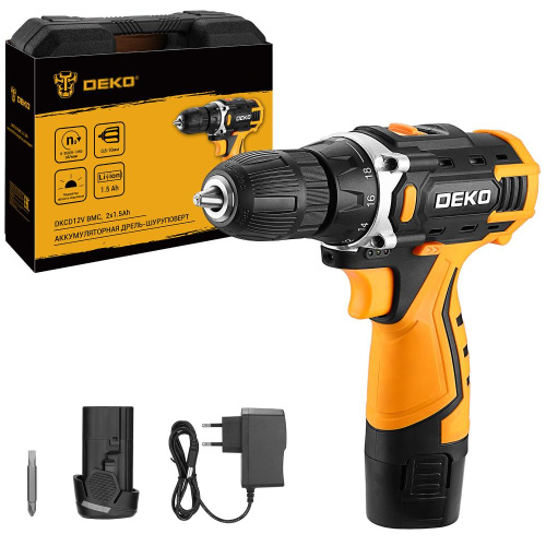 Аккумуляторная дрель-шуруповерт DEKO DKCD12V в кейсе, 12В, 2х1.5Ач купить в Москве с доставкой по всей России | ProtosMarket.ru