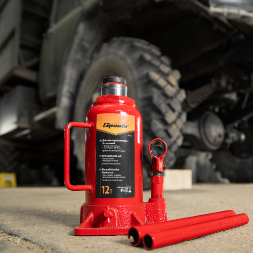 Домкрат гидравлический бутылочный, 12 т, h подъема 210-400 мм Sparta купить в Москве с доставкой по всей России | ProtosMarket.ru