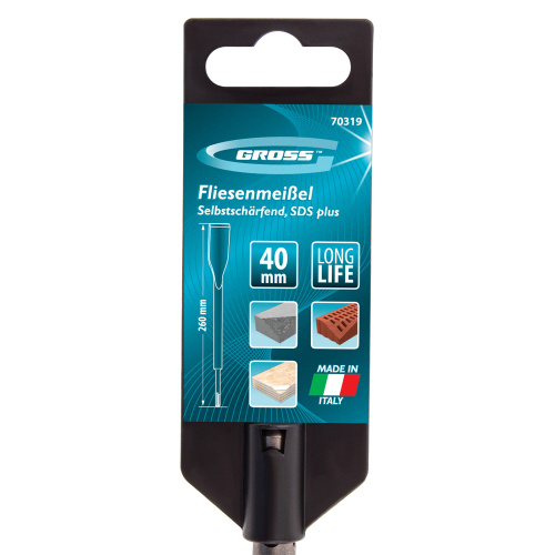 Зубило плоское, изогнутое 40 x 260 мм, SDS Plus Gross купить в Москве с доставкой по всей России | ProtosMarket.ru