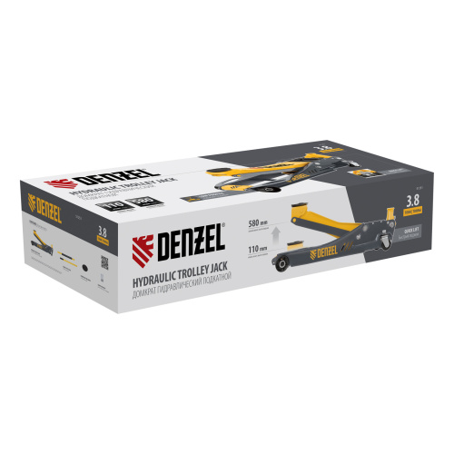 Домкрат гидравлический подкатной, 3,8 т, 110-580 мм, быстрый подъем, низкий подхват, проф. Denzel по ценам производителя в Санкт-Петербурге с доставкой по всей России