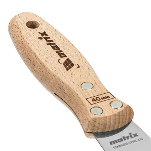 Шпательная лопатка из нержавеющей стали, 40 мм, буковая рукоятка, EFP Matrix купить в Москве с доставкой по всей России | ProtosMarket.ru