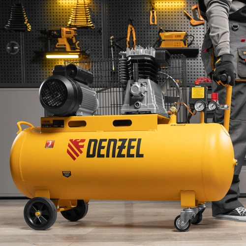 Компрессор воздушный BCI2300/100, ременный привод, 2.3 кВт, 100 литров, 400 л/мин Denzel по ценам производителя в Санкт-Петербурге с доставкой по всей России