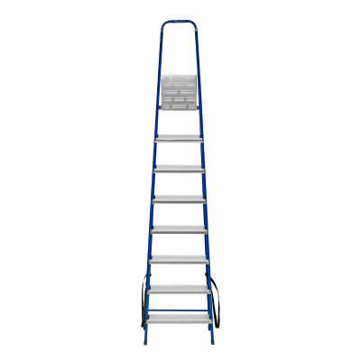 Стремянка, 8 ступеней, стальной профиль, алюминиевые ступени Сибртех купить в Москве с доставкой по всей России | ProtosMarket.ru