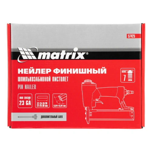 Нейлер финишный, шпилькозабивной пистолет, пневматический, гвоздь 23GA D 0.64 мм  длина 10-30 мм Matrix купить в Москве с доставкой по всей России | ProtosMarket.ru