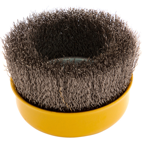 Щетка для УШМ, 100 мм, "Чашка", витая нержавеющая проволока 0.3 мм, М14 Denzel по ценам производителя в Санкт-Петербурге с доставкой по всей России