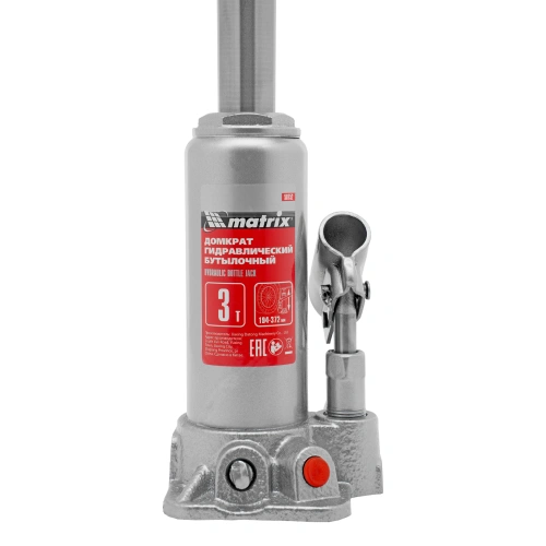 Домкрат гидравлический бутылочный, 3 т, высота подъема 194-372 мм, в пластиковый кейсе Matrix по ценам производителя в Санкт-Петербурге с доставкой по всей России