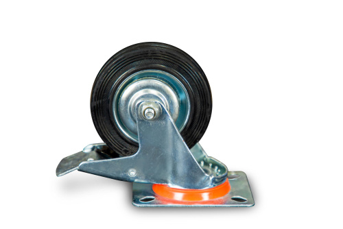 Колесо поворотное резина SCb 93 75 мм с тормозом (Y) по ценам производителя в Санкт-Петербурге с доставкой по всей России
