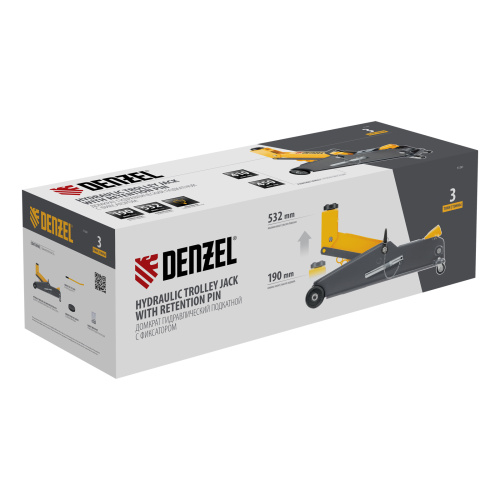 Домкрат гидравлический подкатной с фиксатором, 3 т, 190-532 мм, SUV/ Denzel по ценам производителя в Санкт-Петербурге с доставкой по всей России