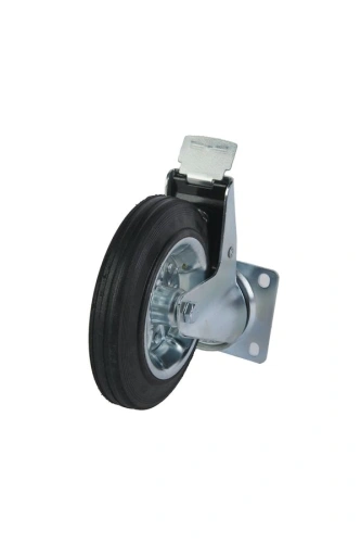 Колесо поворотное усиленное резина SRCB 80 200 мм с тормозом по ценам производителя в Санкт-Петербурге с доставкой по всей России