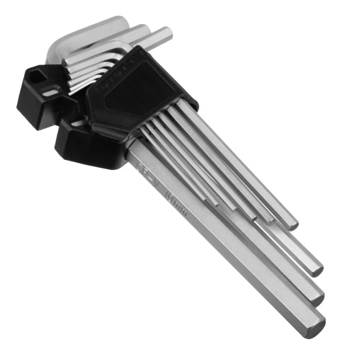 Набор ключей имбусовых, HEX, 1,5-10 мм, CrV, 9 шт., удлиненные Сибртех купить в Москве с доставкой по всей России | ProtosMarket.ru