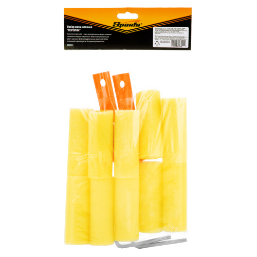 Набор мини-валиков "Поролон", 100 мм, D 35 мм, D ручки 6 мм, 10 шт, 2 бюгеля Sparta купить в Москве с доставкой по всей России | ProtosMarket.ru