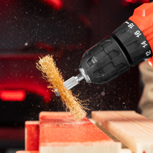 Набор щеток для дрели, 5 шт, 5 плоских 25-38-50-63-75 мм, со шпильками, металлические Matrix по ценам производителя в Санкт-Петербурге с доставкой по всей России