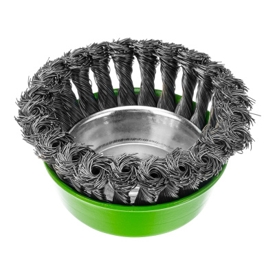 Щетка для УШМ, 100 мм, М14, "чашка", крученая металлическая проволока Сибртех по ценам производителя в Санкт-Петербурге с доставкой по всей России