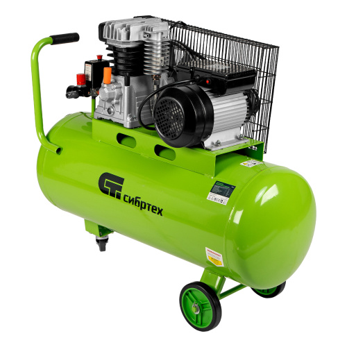 Компрессор воздушный КР-2200/100, 2.2 кВт, 350 л/мин, 100 л, ременной привод, масляный Сибртех по ценам производителя в Санкт-Петербурге с доставкой по всей России