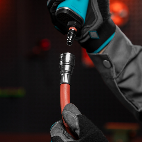 Шланг пневматический резиновый, 10 x 16 мм, 24 бар, армированный, быстросъемное соединение, 10 м Stels купить в Москве с доставкой по всей России | ProtosMarket.ru