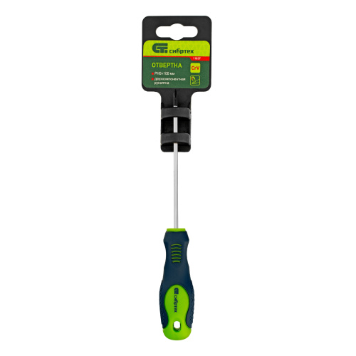 Отвертка, PH0 х 100 мм, CrV, двухкомпонентная рукоятка Сибртех купить в Москве с доставкой по всей России | ProtosMarket.ru