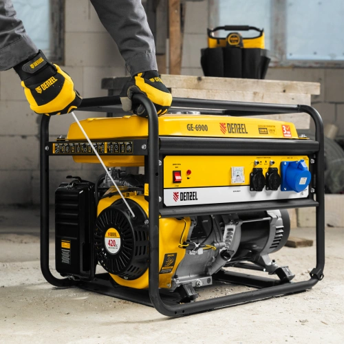 Генератор бензиновый GE 6900, 5.5 кВт, 220 В/50 Гц, 25 л, ручной старт Denzel по ценам производителя в Санкт-Петербурге с доставкой по всей России
