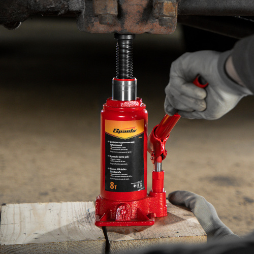 Домкрат гидравлический бутылочный, 8 т, h подъема 200-385 мм Sparta по ценам производителя в Санкт-Петербурге с доставкой по всей России