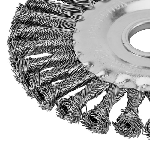 Щетка для УШМ 125 мм, посадка 22.2 мм, плоская, крученая металлическая проволока Сибртех по ценам производителя в Санкт-Петербурге с доставкой по всей России