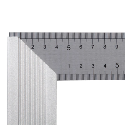 Угольник стальной 400 мм, нержавеющая сталь, градуировка, алюминиевое основание Denzel по ценам производителя в Санкт-Петербурге с доставкой по всей России